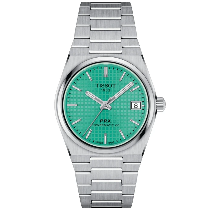 Дамски ръчен часовник с автоматичен механизъм - корпус от Стомана - Стоманена верижка - цвят Зелен Сив