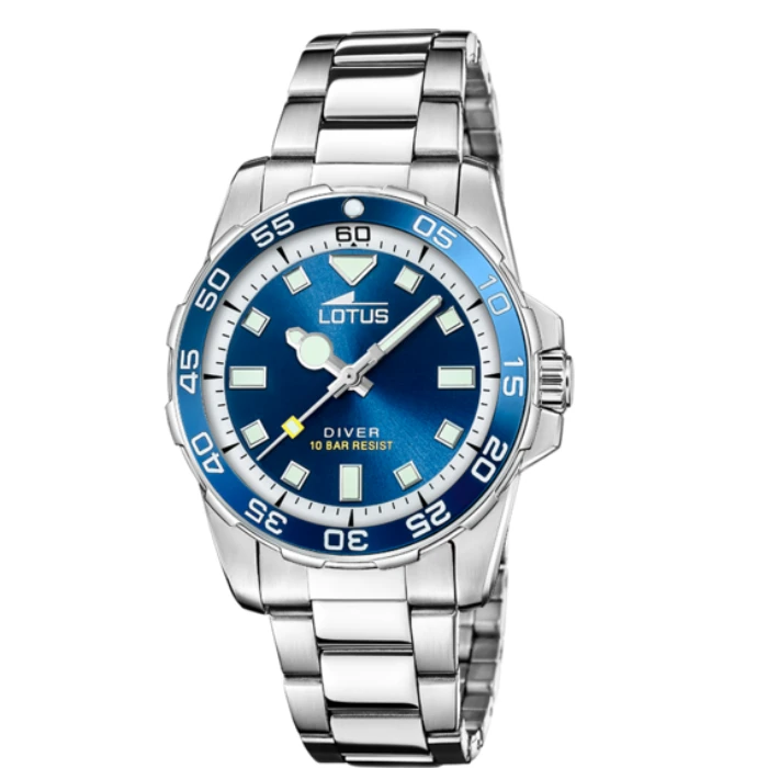 Мъжки ръчен часовник с кварцов механизъм - корпус от Стомана - Стоманена верижка - цвят Син Сив