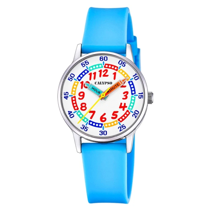 Унисекс ръчен часовник с кварцов механизъм - корпус от Стомана - Каучук - цвят Бял Син