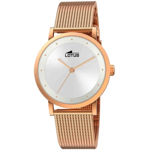 Дамски ръчен часовник с кварцов механизъм - корпус от Стомана - Меш - цвят Сребрист Розово Злато