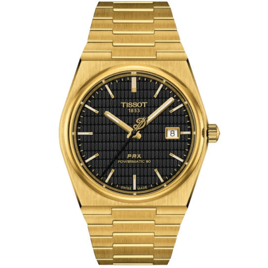 Мъжки ръчен часовник с автоматичен механизъм - корпус от Стомана - Стоманена верижка - цвят Черен Злато