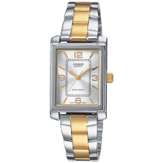 Дамски ръчен часовник с кварцов механизъм - корпус от Месинг - Стоманена верижка - цвят Сребрист Злато