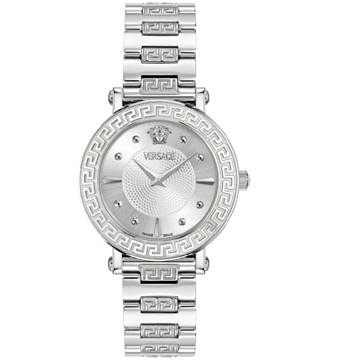 Дамски ръчен часовник с кварцов механизъм - корпус от Стомана - Стоманена верижка - цвят Бял Сив