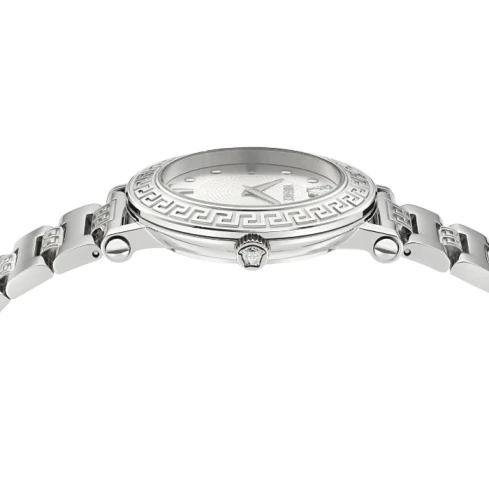 Дамски ръчен часовник с кварцов механизъм - корпус от Стомана - Стоманена верижка - цвят Бял Сив