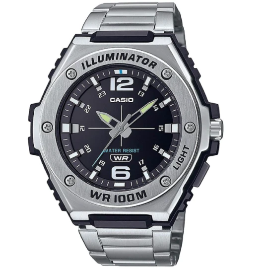 Мъжки ръчен часовник с кварцов механизъм - корпус от Стомана - Стоманена верижка - цвят Черен Сив