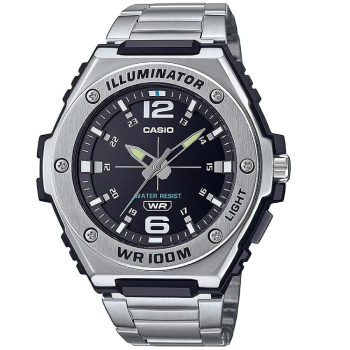 Мъжки ръчен часовник с кварцов механизъм - корпус от Стомана - Стоманена верижка - цвят Черен Сив