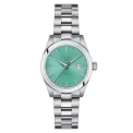 Дамски ръчен часовник с автоматичен механизъм - корпус от Стомана - Стоманена верижка - цвят Зелен Сив