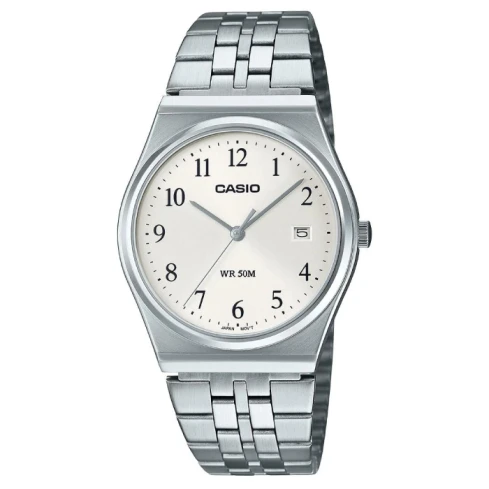 Мъжки ръчен часовник с кварцов механизъм - корпус от Стомана - Стоманена верижка - цвят Бежов Сив