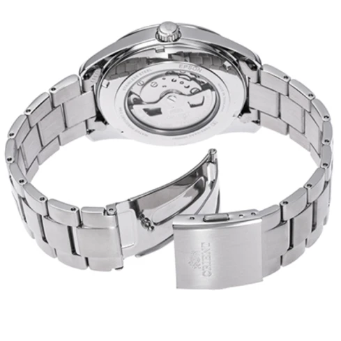 Мъжки ръчен часовник с механичен механизъм - корпус от Стомана - Стоманена верижка - цвят Зелен Сив