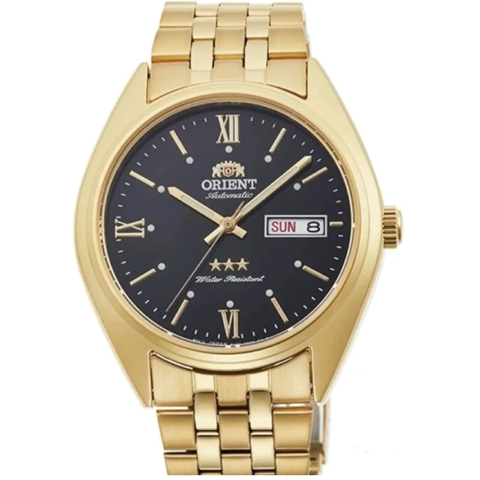 Мъжки ръчен часовник с автоматичен механизъм - корпус от Стомана - Стоманена верижка - цвят Черен Злато