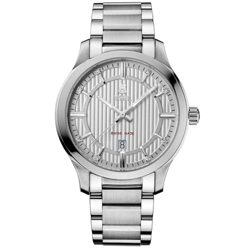 Мъжки ръчен часовник с кварцов механизъм - корпус от Стомана - Стоманена верижка - цвят Бял Сив