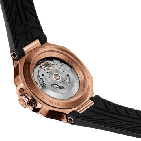 Мъжки ръчен часовник с автоматичен механизъм - корпус от Стомана - Силиконова каишка - цвят Черен Черен