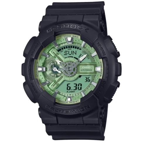 Мъжки ръчен часовник с кварцов механизъм - корпус от Полимер - Полимер - цвят Зелен Черен