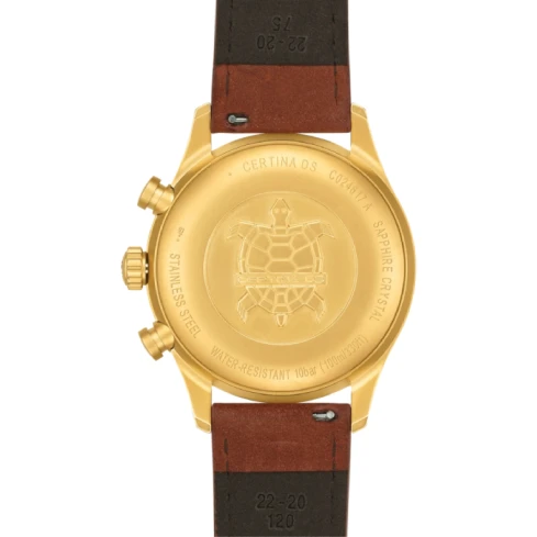 Мъжки ръчен часовник с кварцов механизъм - корпус от Стомана - Естествена кожа - цвят Зелен Кафяв