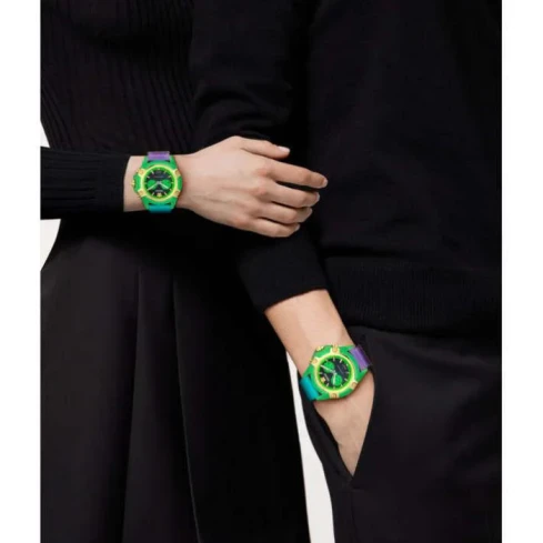 Унисекс ръчен часовник с кварцов механизъм - корпус от Стомана - Полимер - цвят Черен Дъга