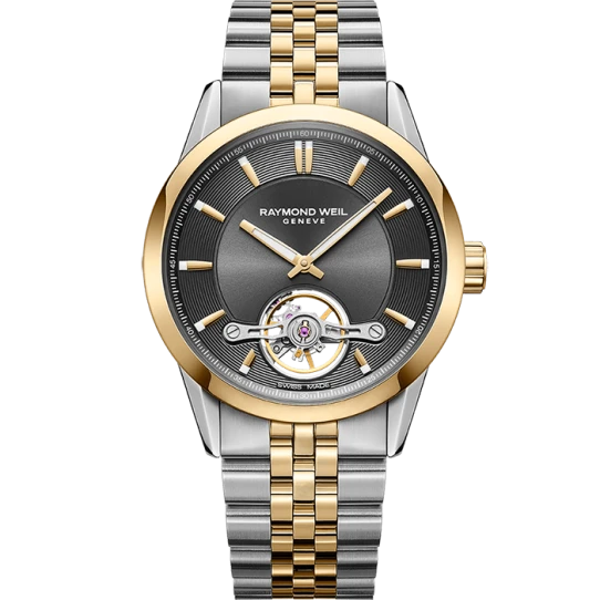 Мъжки ръчен часовник с автоматичен механизъм - корпус от Стомана - Стоманена верижка - цвят Черен Злато