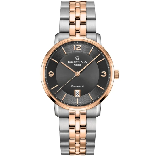 Дамски ръчен часовник с автоматичен механизъм - корпус от Стомана - Стоманена верижка - цвят Черен Розово Злато