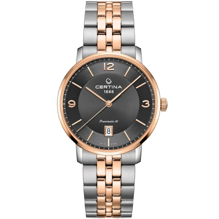 Дамски ръчен часовник с автоматичен механизъм - корпус от Стомана - Стоманена верижка - цвят Черен Розово Злато