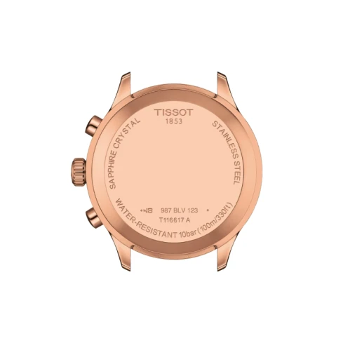 Мъжки ръчен часовник с кварцов механизъм - корпус от Стомана - Естествена кожа - цвят Син Розово Злато