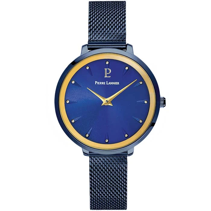 Дамски ръчен часовник с кварцов механизъм - корпус от Стомана - Меш - цвят Син Син