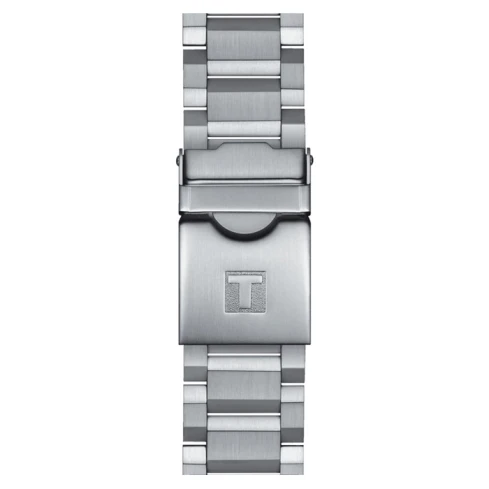 Мъжки ръчен часовник с кварцов механизъм - корпус от Стомана и алуминий - Стоманена верижка - цвят Син Сив