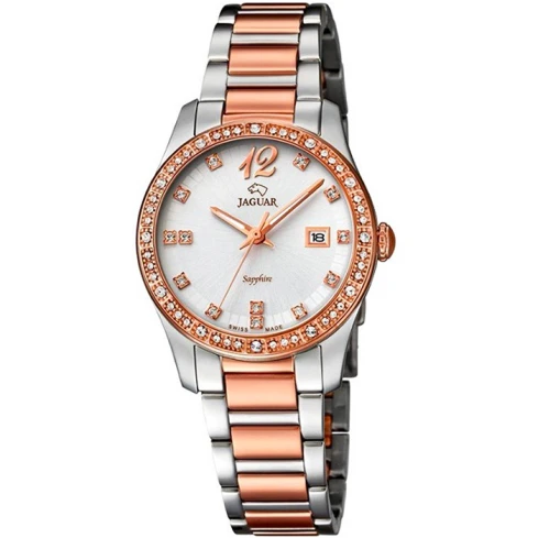 Дамски ръчен часовник с кварцов механизъм - корпус от Стомана - Стоманена верижка - цвят Бял Сив