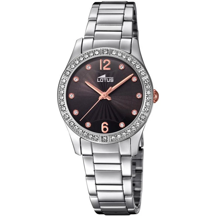 Дамски ръчен часовник с кварцов механизъм - корпус от Стомана - Стоманена верижка - цвят Черен Сив