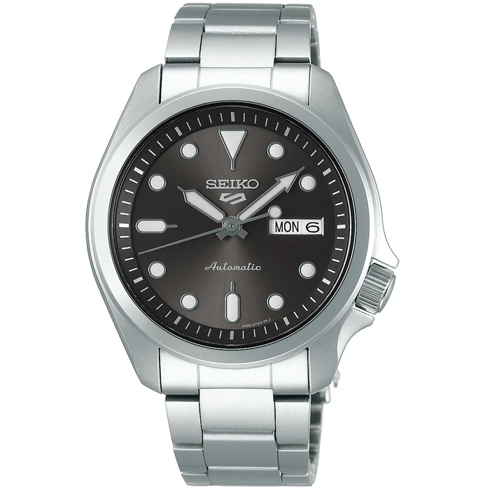 Мъжки ръчен часовник с автоматичен механизъм - корпус от Стомана - Стоманена верижка - цвят Черен Сив