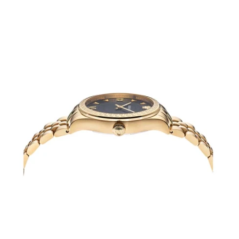 Дамски ръчен часовник с кварцов механизъм - корпус от Стомана - Стоманена верижка - цвят Черен Злато