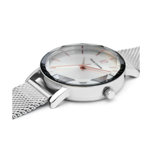 Дамски ръчен часовник с кварцов механизъм - корпус от Стомана - Меш - цвят Сребрист Сив