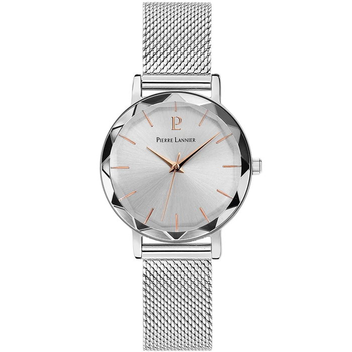 Pierre Lannier 350J621 Multiples - Дамски ръчен часовник с кварцов механизъм - корпус от Стомана - Меш - цвят Сребрист Сив