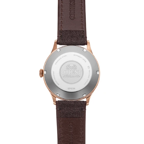 Мъжки ръчен часовник с кварцов механизъм - корпус от Стомана - Синтетична кожа - цвят Зелен Кафяв