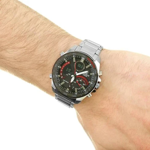 Мъжки ръчен часовник с кварцов механизъм - корпус от Стомана - Стоманена верижка - цвят Черен