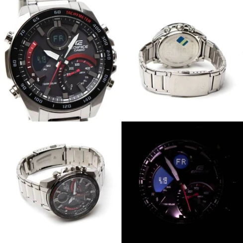 Мъжки ръчен часовник с кварцов механизъм - корпус от Стомана - Стоманена верижка - цвят Черен