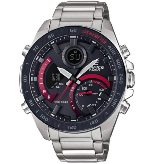 Мъжки ръчен часовник с кварцов механизъм - корпус от Стомана - Стоманена верижка - цвят Черен