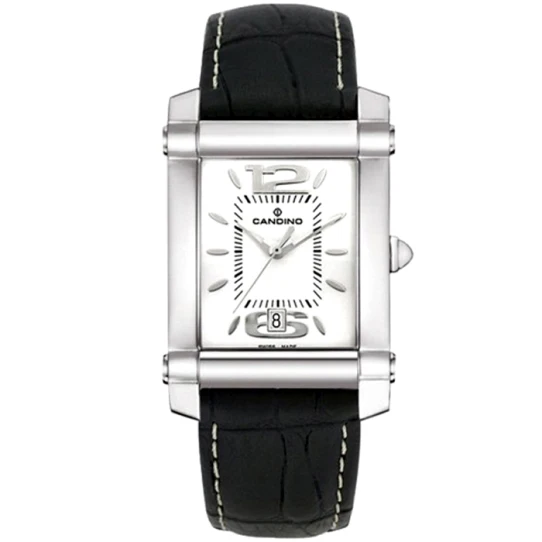 Дамски ръчен часовник с кварцов механизъм - корпус от Стомана - Естествена кожа - цвят Бял