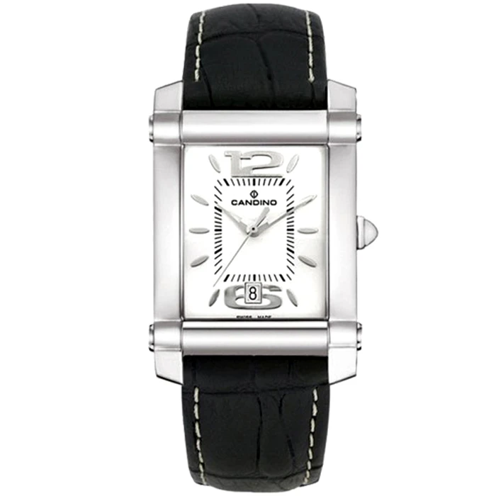 Дамски ръчен часовник с кварцов механизъм - корпус от Стомана - Естествена кожа - цвят Бял