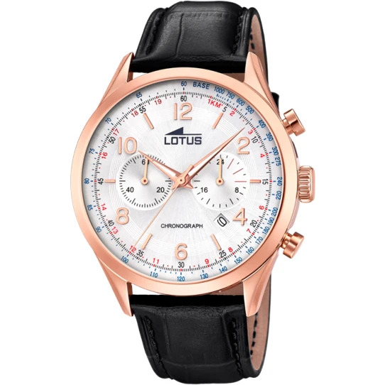 Мъжки ръчен часовник с кварцов механизъм - корпус от Стомана - Естествена кожа - цвят Бял Черен