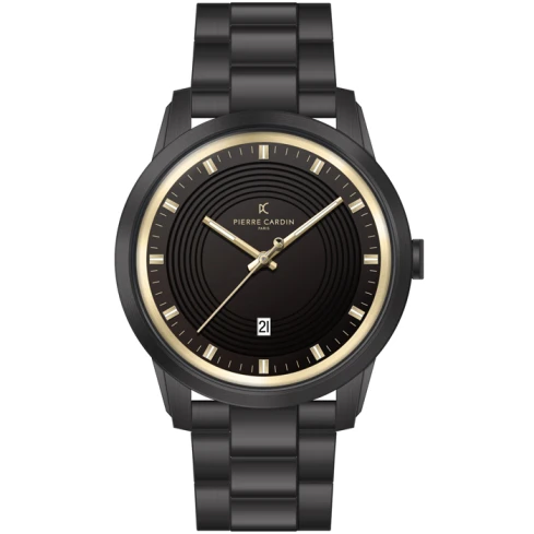 Мъжки ръчен часовник с кварцов механизъм - корпус от Стомана - Стоманена верижка - цвят Черен Черен