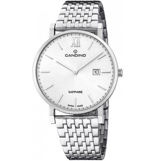 Мъжки ръчен часовник с кварцов механизъм - корпус от Стомана - Стоманена верижка - цвят Сребрист Сив