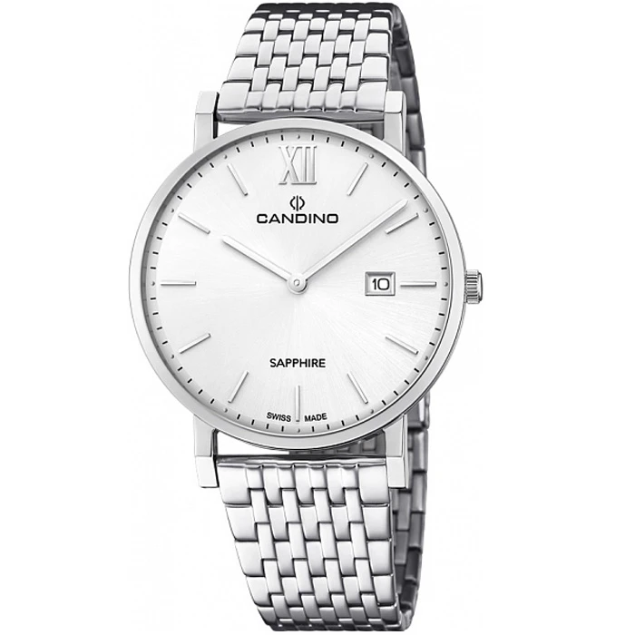 Мъжки ръчен часовник с кварцов механизъм - корпус от Стомана - Стоманена верижка - цвят Сребрист Сив