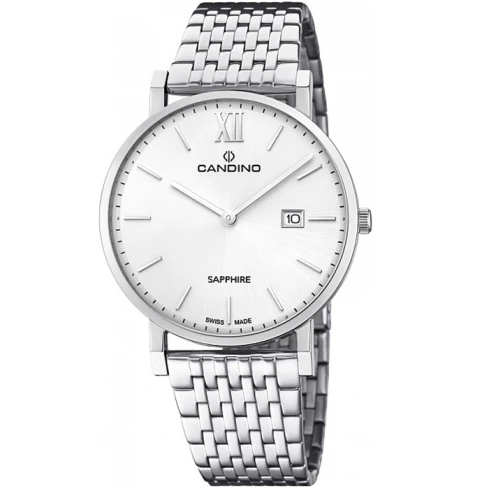 Мъжки ръчен часовник с кварцов механизъм - корпус от Стомана - Стоманена верижка - цвят Сребрист Сив