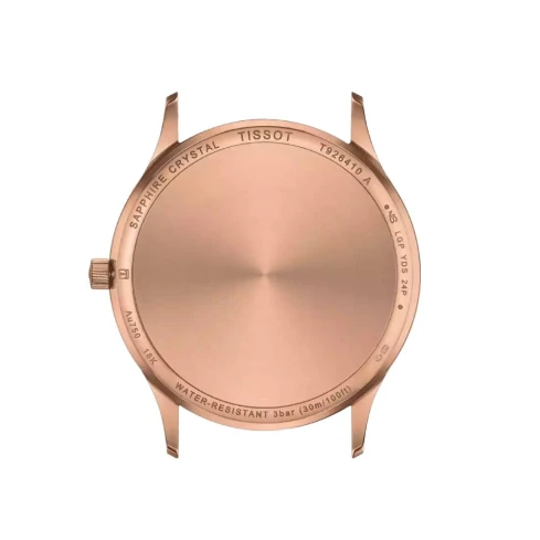 Мъжки ръчен часовник с кварцов механизъм - корпус от 18К Злато - Естествена кожа - цвят Сребрист Черен