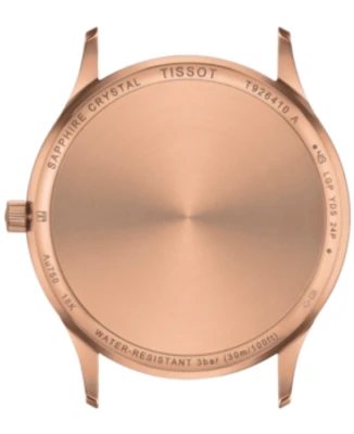 Мъжки ръчен часовник с кварцов механизъм - корпус от 18К Злато - Естествена кожа - цвят Сребрист Черен